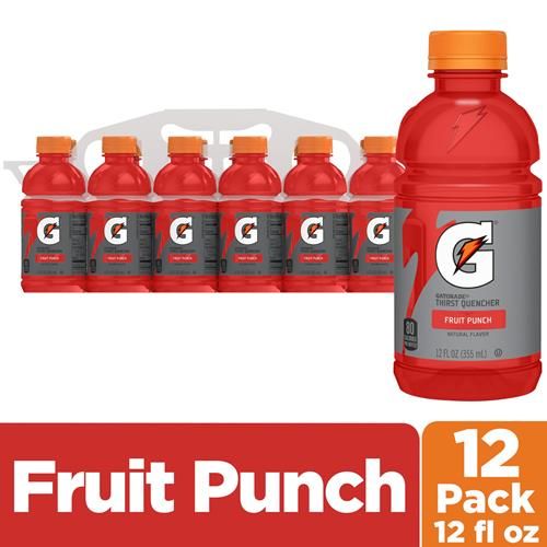 Gatorade Fruit Punch, 12 Fl Oz Bottles, 12 Pack