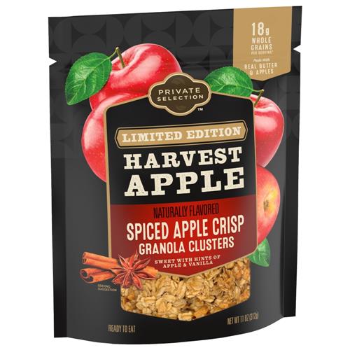 Private Selection Harvest Apple Spiced Apple Crisp Granola Cereal Clusters 11 oz