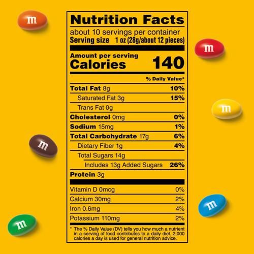 M&Ms Peanut Milk Chocolate, Sharing Size, 10.05 Oz Resealable Bag