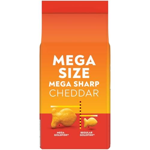 Goldfish Mega Bites, Sharp Cheddar Crackers, 5.9 Oz Bag