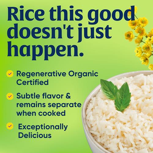 Lundberg White Rice, Regenerative Organic Certified – Non-Sticky, Aromatic Long Grain Rice, Responsibly Grown In California, 32 Oz