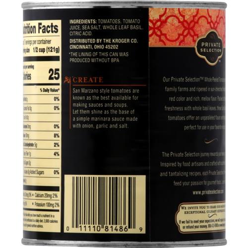 Private Selection San Marzano Peeled Whole Plum Tomatoes with Basil 28 oz
