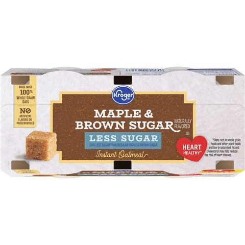 Kroger Maple & Brown Sugar Less Sugar Instant Oatmeal Cups 4 ct
