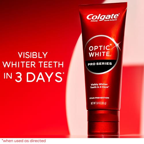 Colgate Optic White Pro Series Whitening Toothpaste With 5% Hydrogen Peroxide, Stain Prevention, 3 Oz Tube
