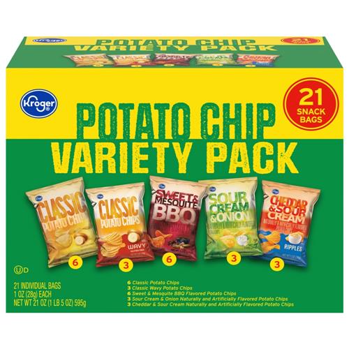 Kroger Potato Chips Variety Pack 21 ct / 1 oz