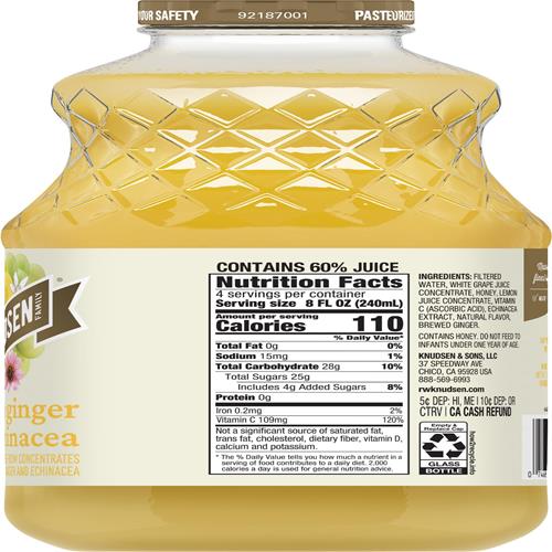 R.W. Knudsen Simply Nutritious Lemon Ginger Echinacea Juice Blend, 32 Ounces