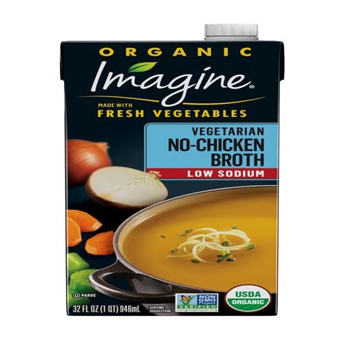 Imagine Low Sodium Organic Vegetarian No-Chicken Broth 32 Oz