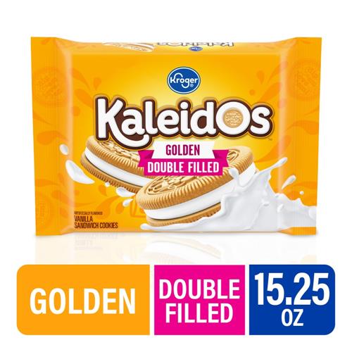 Kroger Kaleidos Golden Double Filled Vanilla Sandwich Cookies 15.25 oz