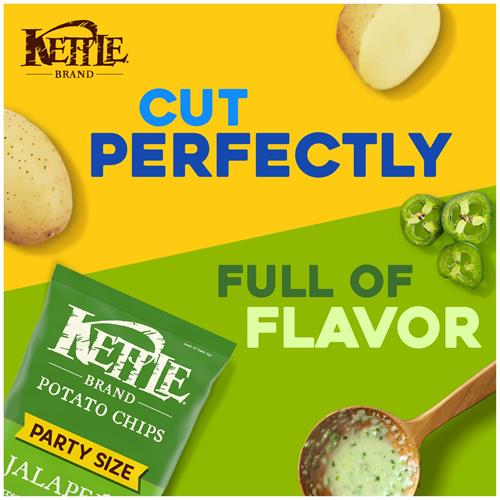 Kettle Brand Potato Chips, Jalapeno Kettle Chips, Party Size, 13 Oz