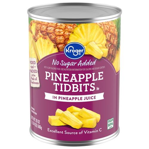 Kroger Canned Pineapple Tidbits in Pineapple Juice 20 oz