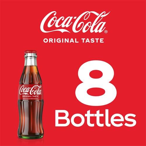 Coca-Cola Glass Bottle, 8 Fl Oz, 6 Pack