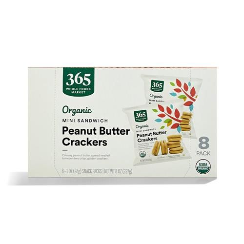 Whole Foods Market Organic Mini Peanut Butter Sandwich Crackers 8 Count, 1 Oz