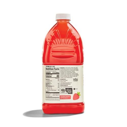 Whole Foods Market Organic Reduced Sugar Watermelon Strawberry Juice, 64 Fl Oz