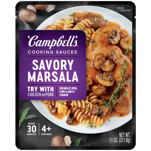 Campbells Cooking Sauces, Savory Marsala, 11 Oz Pouch