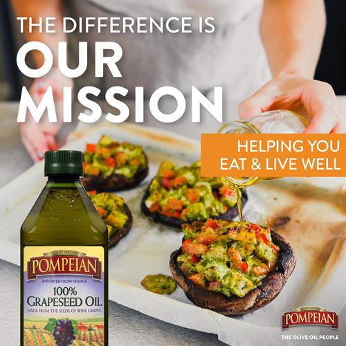 Pompeian 100% Grapeseed Oil, Light And Subtle Flavor, Perfect For High-Heat Cooking, Deep Frying And Baking, 24 Fl. Oz.