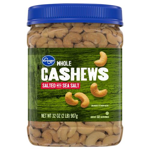 Kroger Whole Salted Cashews 32 oz