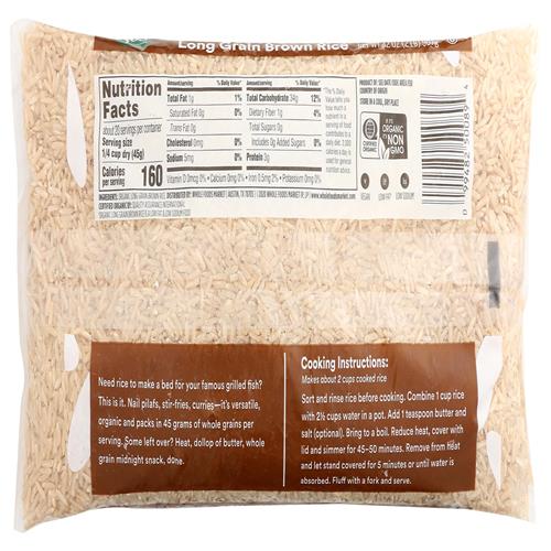 Whole Foods Market Organic Long Grain Brown Rice, 32 Oz