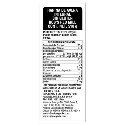 Bobs Red Mill Gluten Free Oat Flour, 18 Oz (Pack Of 1) - Gluten Free, Whole Grain, Vegan, Kosher