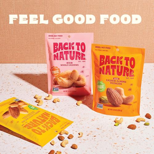 Back To Nature Premium Nut Mix - Cashew, Almond & Pistachio Blend, Dry Roasted With Sea Salt, Non-Gmo High Protein Snacks, 9 Ounce