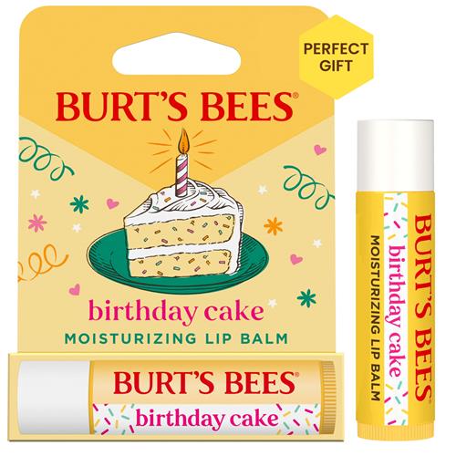 Burts Bees Birthday Cake Lip Balm, Tint-Free, Natural Origin Lip Care, 1 Tube, 0.15 Oz.