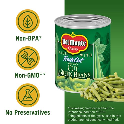 Del Monte Canned Fresh Cut Green Beans, 8 Ounce
