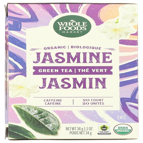 Whole Foods Market, Tea Green Jasmine Organic, 20 Count