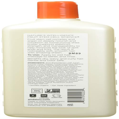 Andalou Naturals Argan Oil & Shea Moisture Rich Shampoo, Orange, 11.5 Ounce