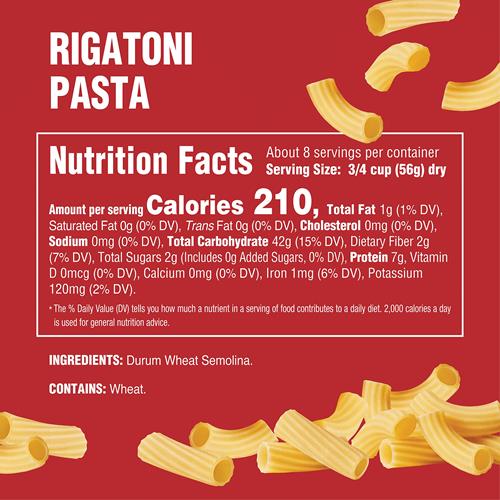 Raos Homemade Rigatoni Pasta, 16Oz, Traditionally Crafted, Premium Quality, From Durum Semolina Flour, Traditional Bronze Die Cut, Imported From Italy