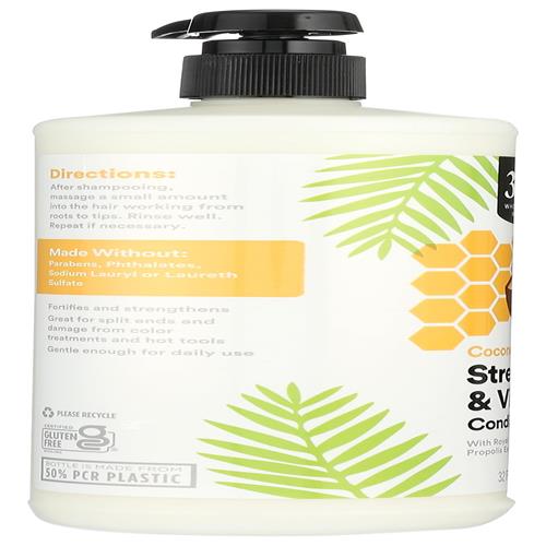 Whole Foods Market Strength & Vitality Conditioner With Royal Jelly, Honey & Propolis Extracts, Coconut & Honey Scent, 32 Fl Oz