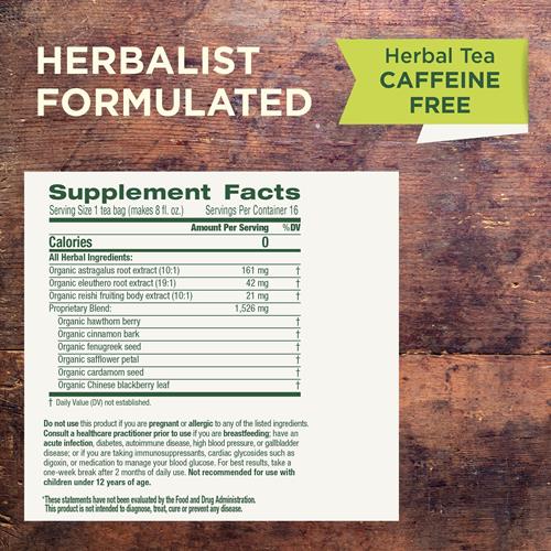 Traditional Medicinals Tea, Organic Stress Ease Immune With Adaptogens, Everyday Immune Support, Reishi Warming Spice, 16 Tea Bags