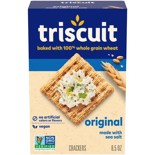 Triscuit Original Whole Grain Wheat Crackers, Vegan Crackers, Healthy Snacks, Lunch Snacks, 8.5 Oz