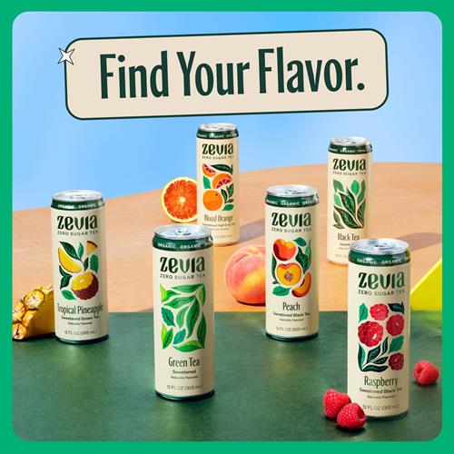 Zevia Organic Sweetened Peach Black Tea, 12 Fz