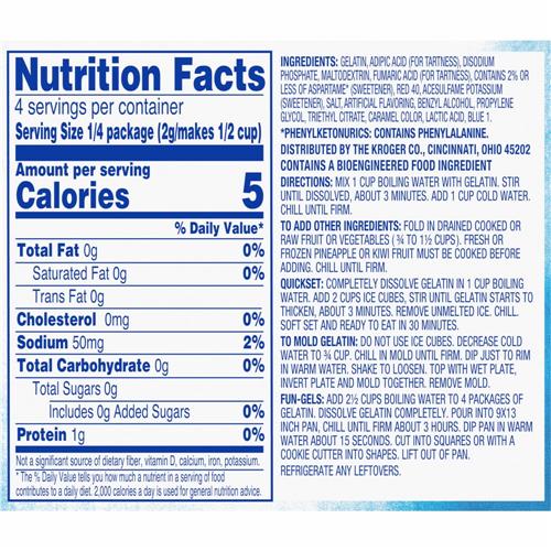 Kroger Sugar Free Raspberry Gelatin Dessert Mix 0.37 oz