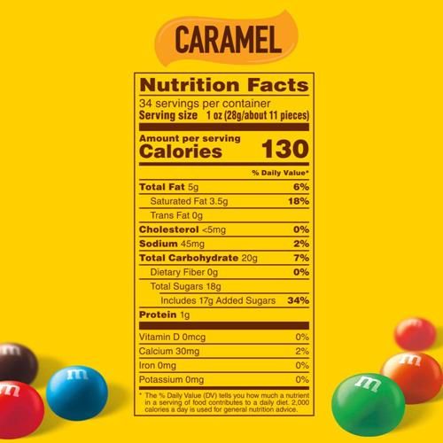 M&Ms Caramel Milk Chocolate Candy Bulk Pack, Party Size, 34 Oz Bag