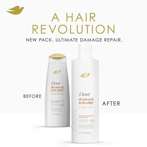 Dove Damage Therapy Derma Shampoo Dryness + Itch For Flaky Scalp With Pyrithione Zinc And Coconut Oil 12 Fl Oz