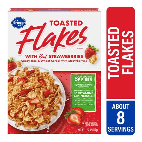 Kroger Toasted Flakes with Real Strawberries Cereal 11.2 oz
