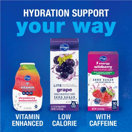 Kroger Energy Zero Sugar Wildberry Drink Mix Packets 30 packets / 0.18 oz