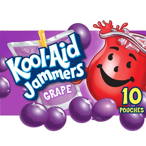 Kool-Aid Jammers Grape Flavored Drink, 10 Ct Box, 6 Fl Oz Pouches