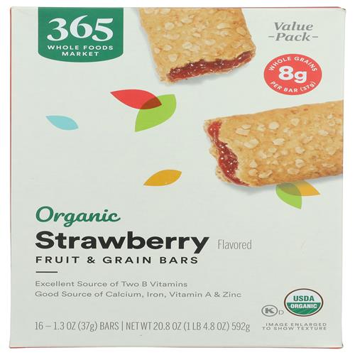Whole Foods Market Organic Strawberry Fruit And Grain Bars, 20.8 Ounce, 16 Count