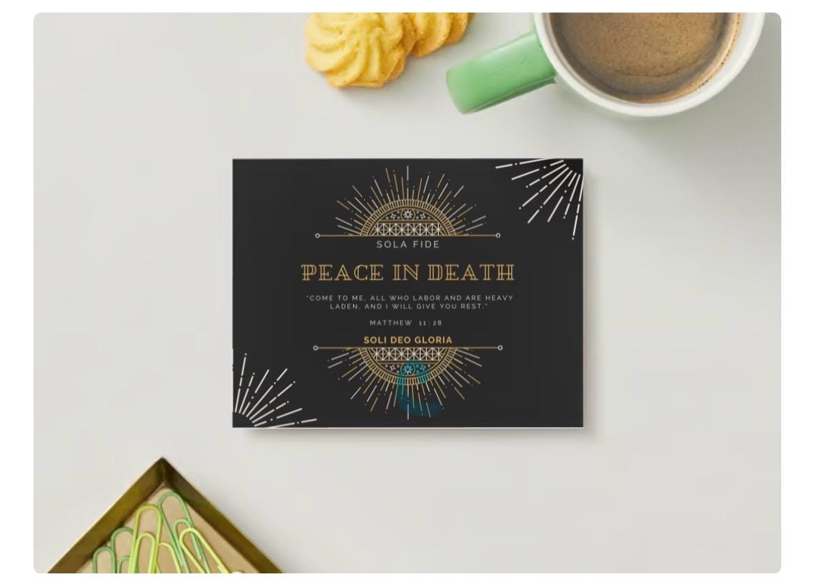 Peace In Death | Rest In Christ Gospel Tract Postcard (Digital Download)