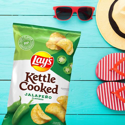 Lays Kettle Cooked Jalapeno Potato Chips, 8 Oz