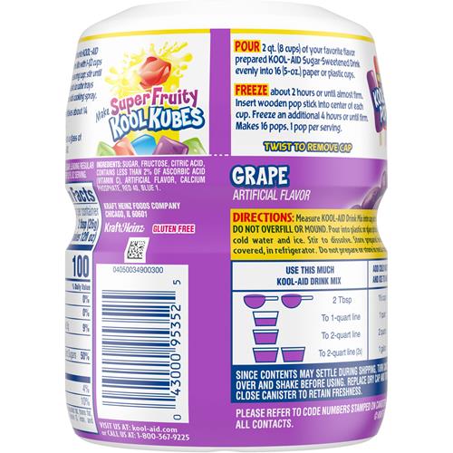 Kool-Aid Sugar-Sweetened Grape Powdered Soft Drink Mix, 19 Oz Canister