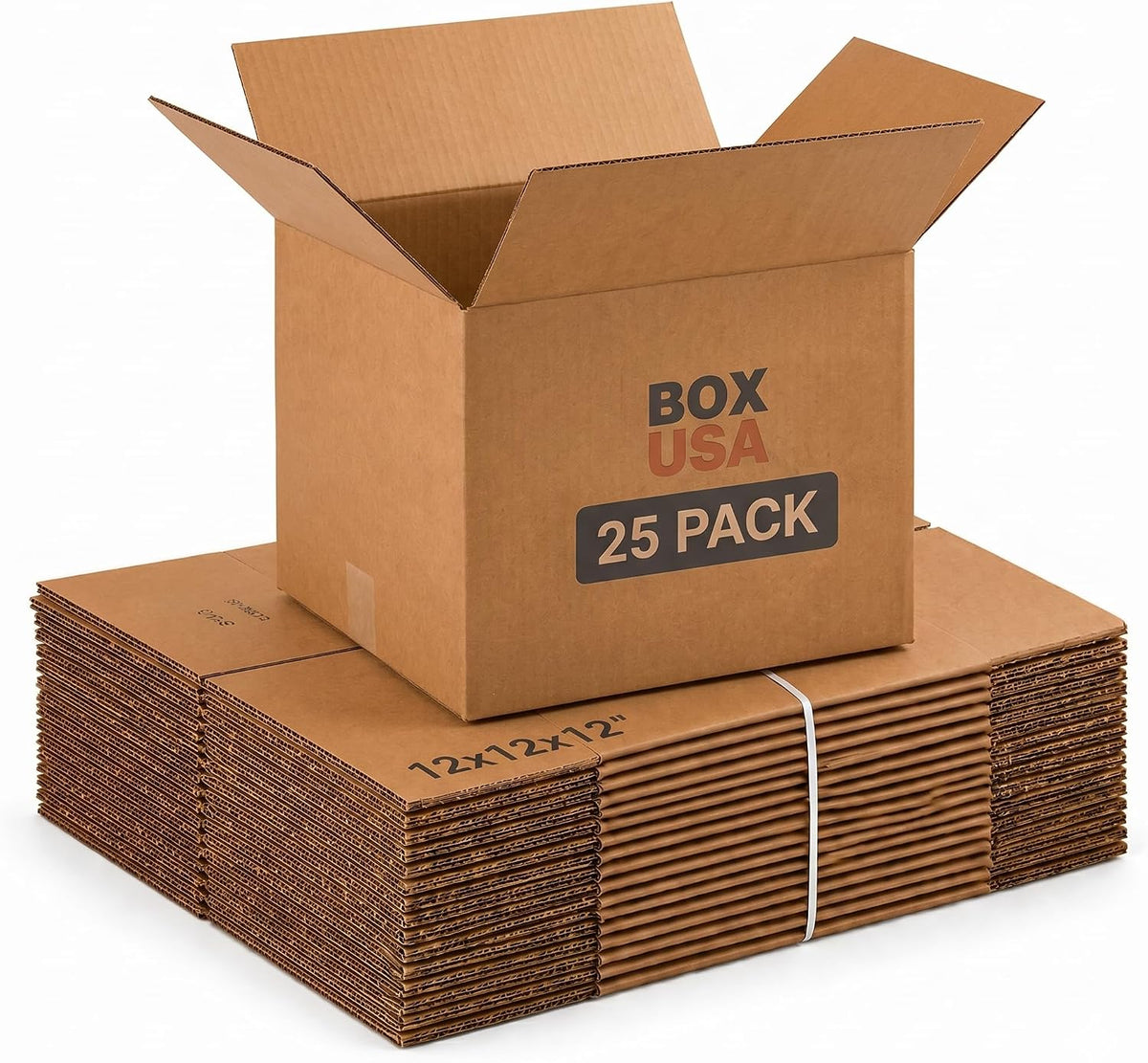 Cube Shipping Boxes 12"L X 12"W X 12"H (25-Pack) - Small Corrugated Cardboard Packaging Boxes for Shipping, Packing, Moving, and Storage at Home, Office, or Business