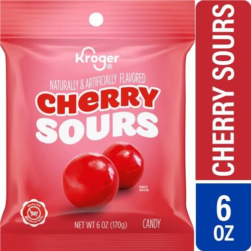 Kroger Cherry Sours Candy Bag 6 oz