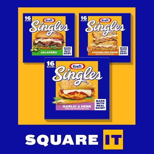 Kraft Singles Garlic & Herb Flavored Slices, 10.7 Oz, 16 Ct Pack