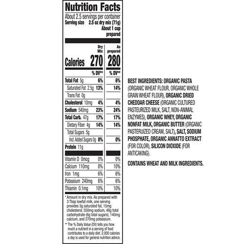 Annies Organic Macaroni And Cheese, Classic Mild Cheddar, Grassfed, 6 Oz