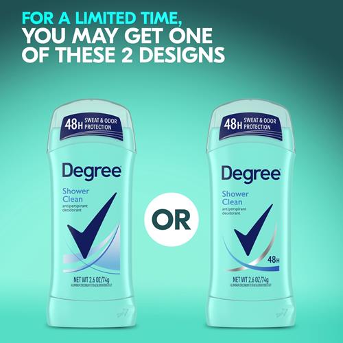 Degree Original Antiperspirant Deodorant Shower Clean 48-Hour Sweat & Odor Protection Antiperspirant For Women 2.6 Oz