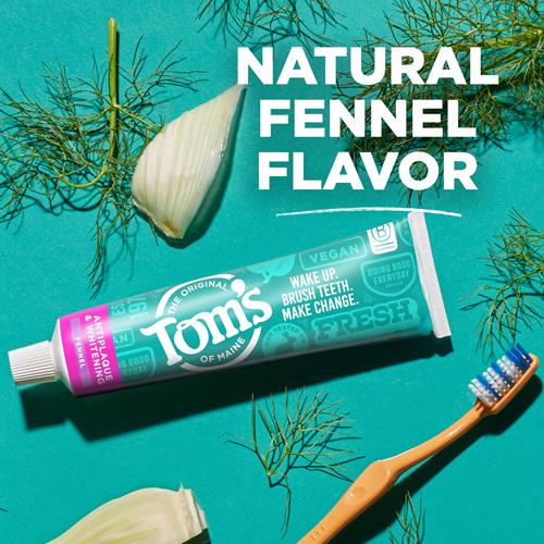 Tom’S Of Maine Antiplaque And Whitening Toothpaste, Fluoride Free, Fennel, Single, 4.5 Oz