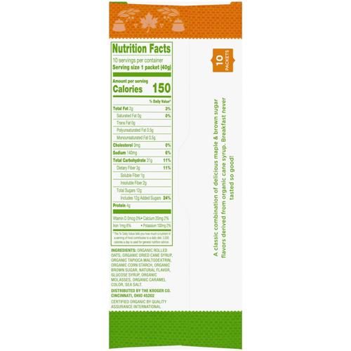 Simple Truth Organic Maple & Brown Sugar Instant Oatmeal 14.1 oz