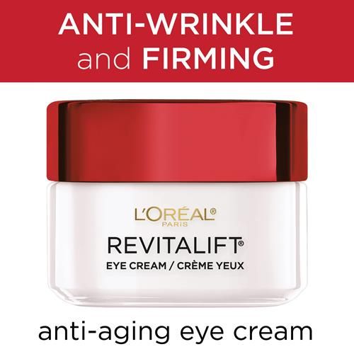 Loreal Paris Skincare Revitalift Anti-Wrinkle And Firming Eye Cream With Pro Retinol, Treatment To Reduce Dark Circles, Fragrance Free, 0.5 Oz.
